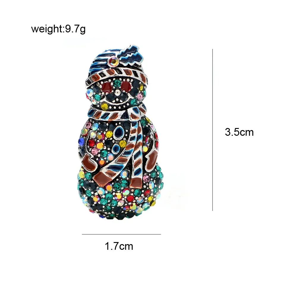 CINDY XIANG Rhinestone Mix Color Snowman Brooches For Women Christmas Festival Pin Vintage Fashion Jewelry High Quality