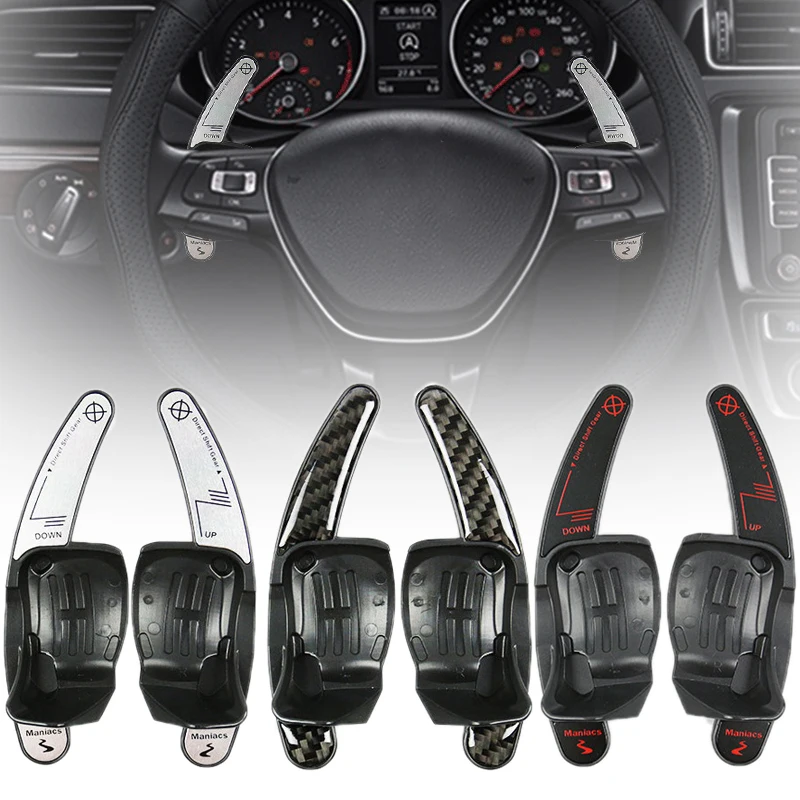 Carbon Fiber Steering Wheel Paddle Extension Shift Cover for VW Golf 6 MK6 GTI for VW CC Tiguan for VW Polo for VW Seat R36 R