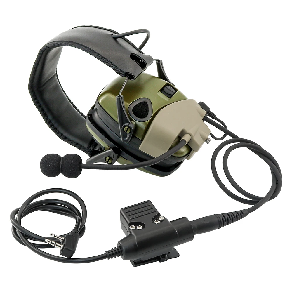 HEARGEAR Kit microfono esterno con Tactical U94 Ptt per Howard Leight Impact Sport cuffie elettroniche Tactical Airsoft Shoot Headse