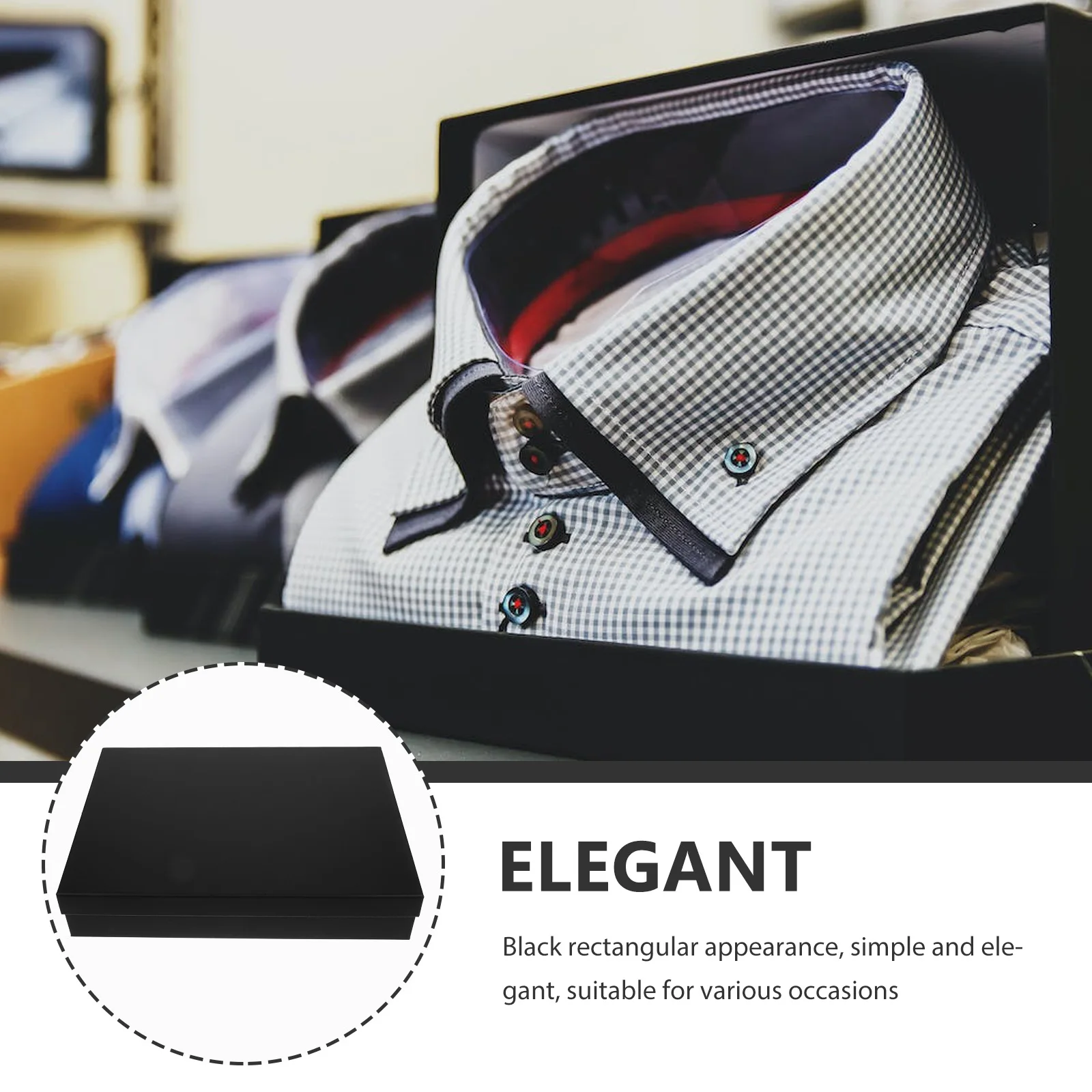 

1pcs Gift Box Black Medium For Birthday Christmas Valentine Gift Storage Case Shirt Tie Scarf Wrapping Boxes Party Decoration