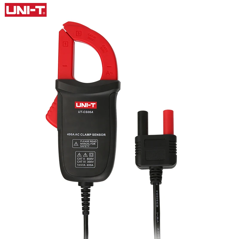 UNI T AC Current Clamp Sensor, medidor ampermétrico, amperímetro adequado para UT61E + UT139C multímetros, UT-CS06A, 400A