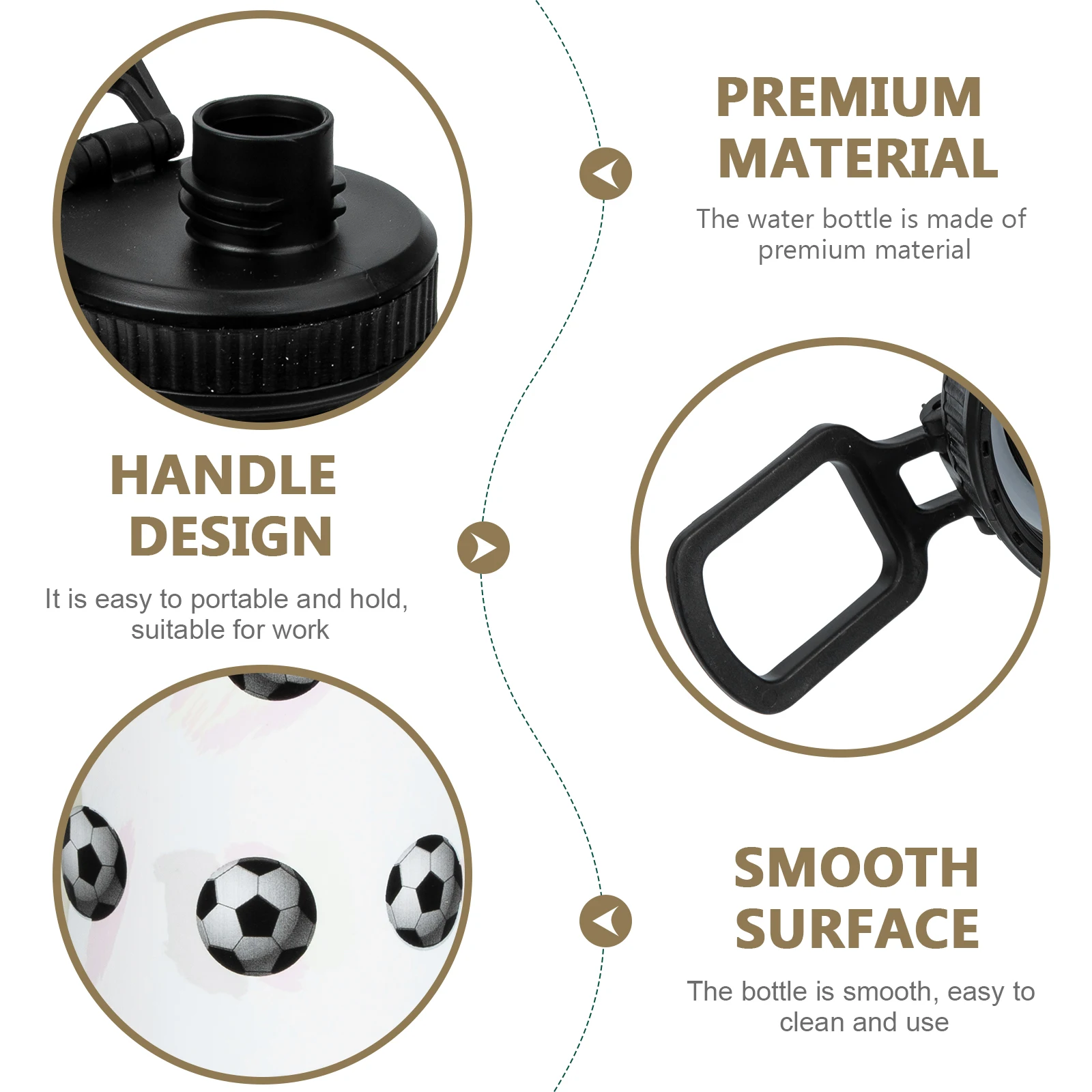 

Large Capacity Color-Changing Water Bottle Football Pattern Portable Leak-Proof Sports Water Jug For Fitness Outdoor