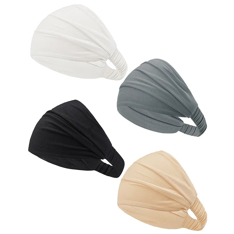 4pcs Hot Sale Jersey Modal Hijab Underscarf Wrinkle Headband Wrap Plain Color Muslim Hijab Inner Elastic Islamic Turban Bonnet