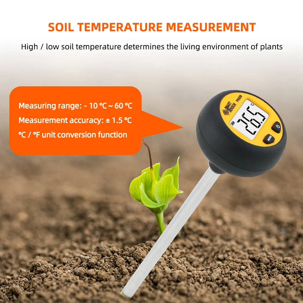 Yieryi 3 In 1 PH328 Soil Acidity Tester Digital Humidity Temperature Tester for Plant Flower Agriculture Orchard with Blacklight