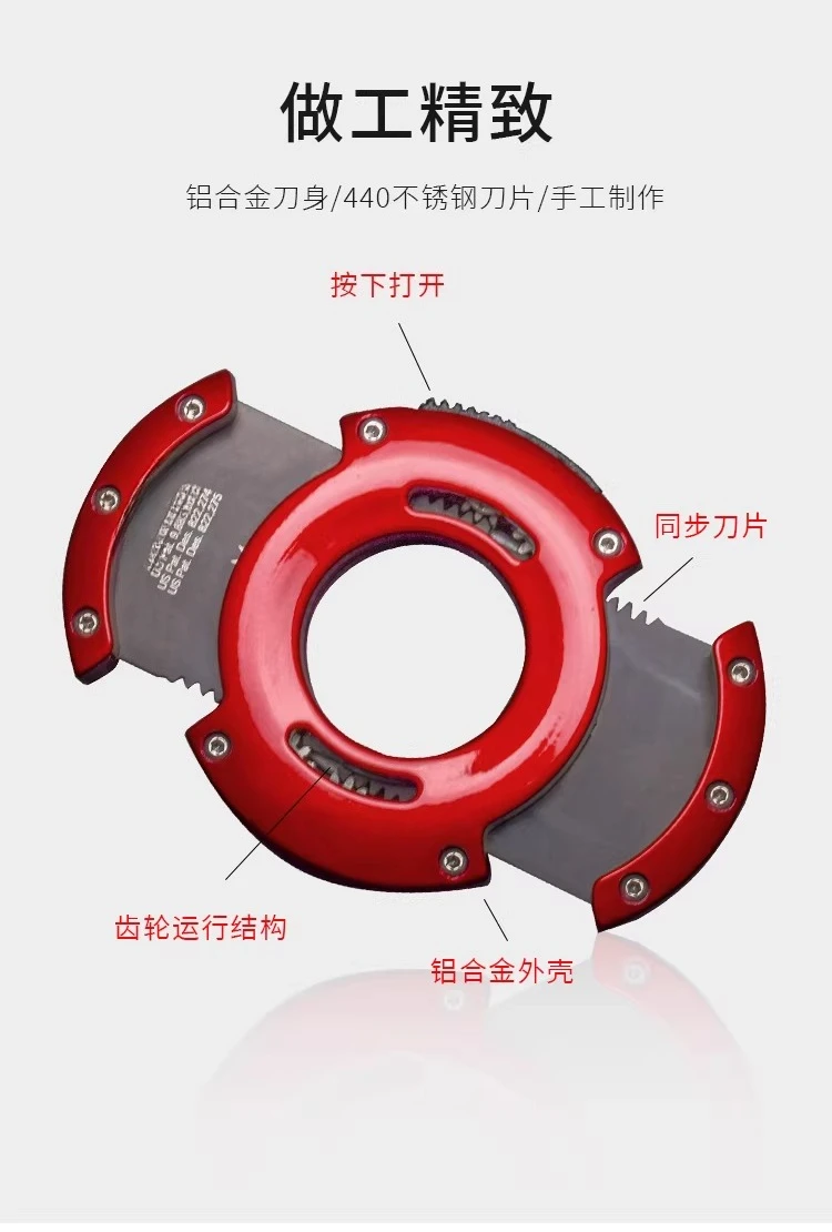 Round Portable Cigar Cutter Cigar Cutter Double Blade Synchronous Cutting