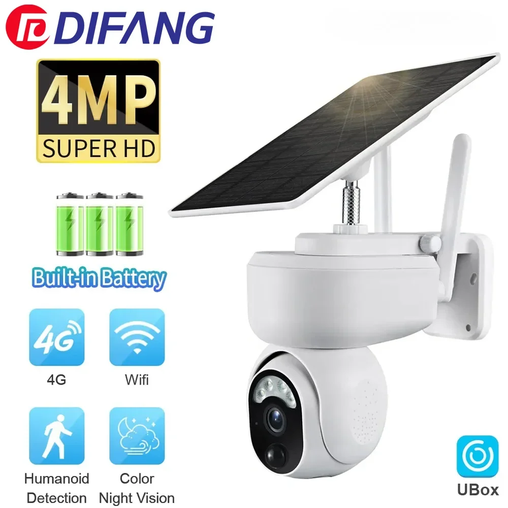 

4G Solar Camera 2K Multi-purpose 4MP Outdoor WIFI Wireless PTZ Motion Detection Two-way Audio Indoor Video Surveillance Camera