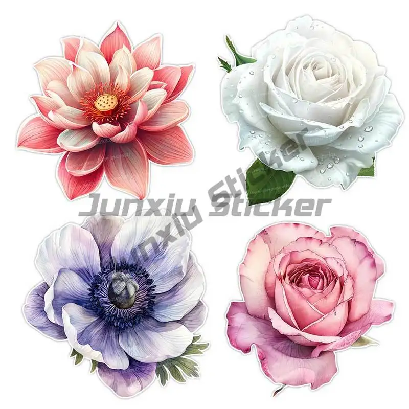 

Beautiful Flowers Car Sticker Vinyl Decal Waterproof Rear Window Motorcycle Camper Bumper Truck Laptop Decoration