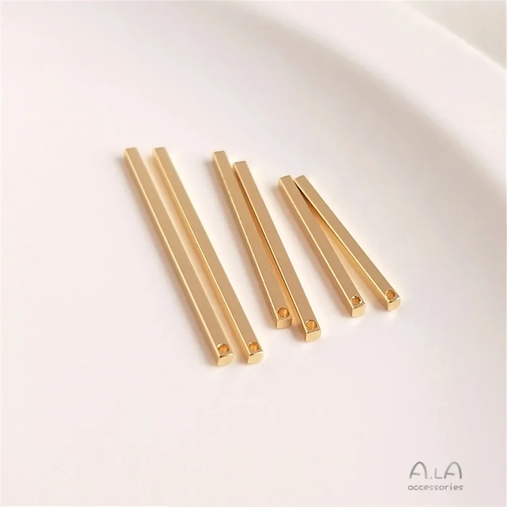 

14K Gold Plated Earstick Earstick copper plated real gold square tube pendant handcrafted necklace earring DIY material