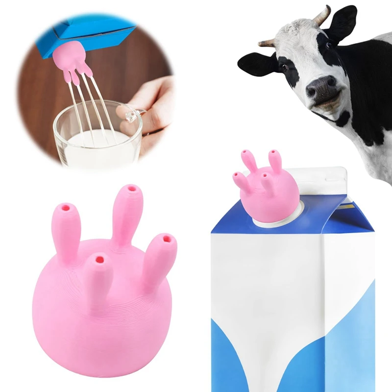 غطاء كرتوني لحليب صدر البقر مقاوم للانسكاب، فم صب الحليب المعبأ، وإكسسوارات المطبخ المثيرة للاهتمام