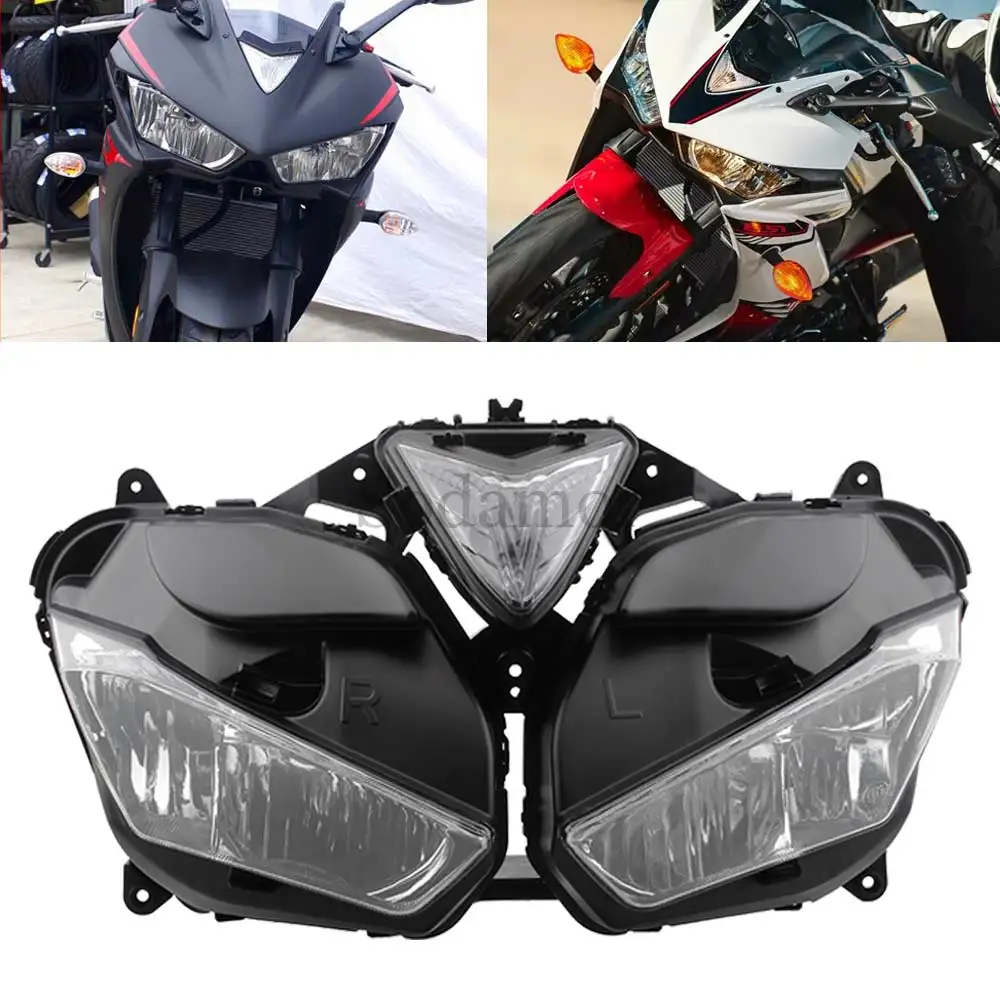 

For Yamaha YZF-R25 YZF R25 YZF R3 2013 2014 2015 2016 2017 2018 Motorcycle Part Headlight Headlamp Assembly Housing ABS Plastic