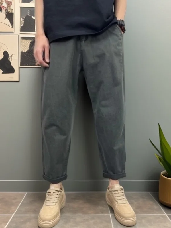 

Мужские повседневные брюки Waed из чистого хлопка, зауженные, эластичные, для работы, длиной 9/10, свободного кроя, в стиле харем, с эффектом чистоты и комфорта