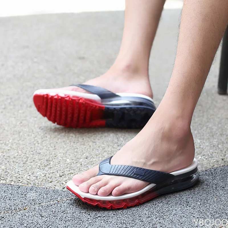 2022 Summer High-Quality Full Palm Air Cushion Slippers Designer Sandals Men Home Casual Shoes Luxury Man Platform Flip Flops