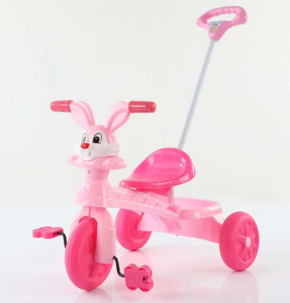 Children's Tricycle Push Handle 3-6 Year Old Baby's Tricycle with Push Rod Children's Foot Pedal Handcart Anti Rollover