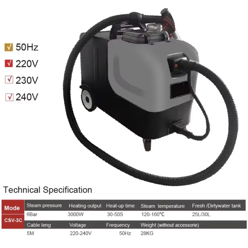 2026 Auto Care Exterior Engine Interior High Pressure Washing Cleaner Steam Jet Spray Detailing Car Mobile Steam Washer