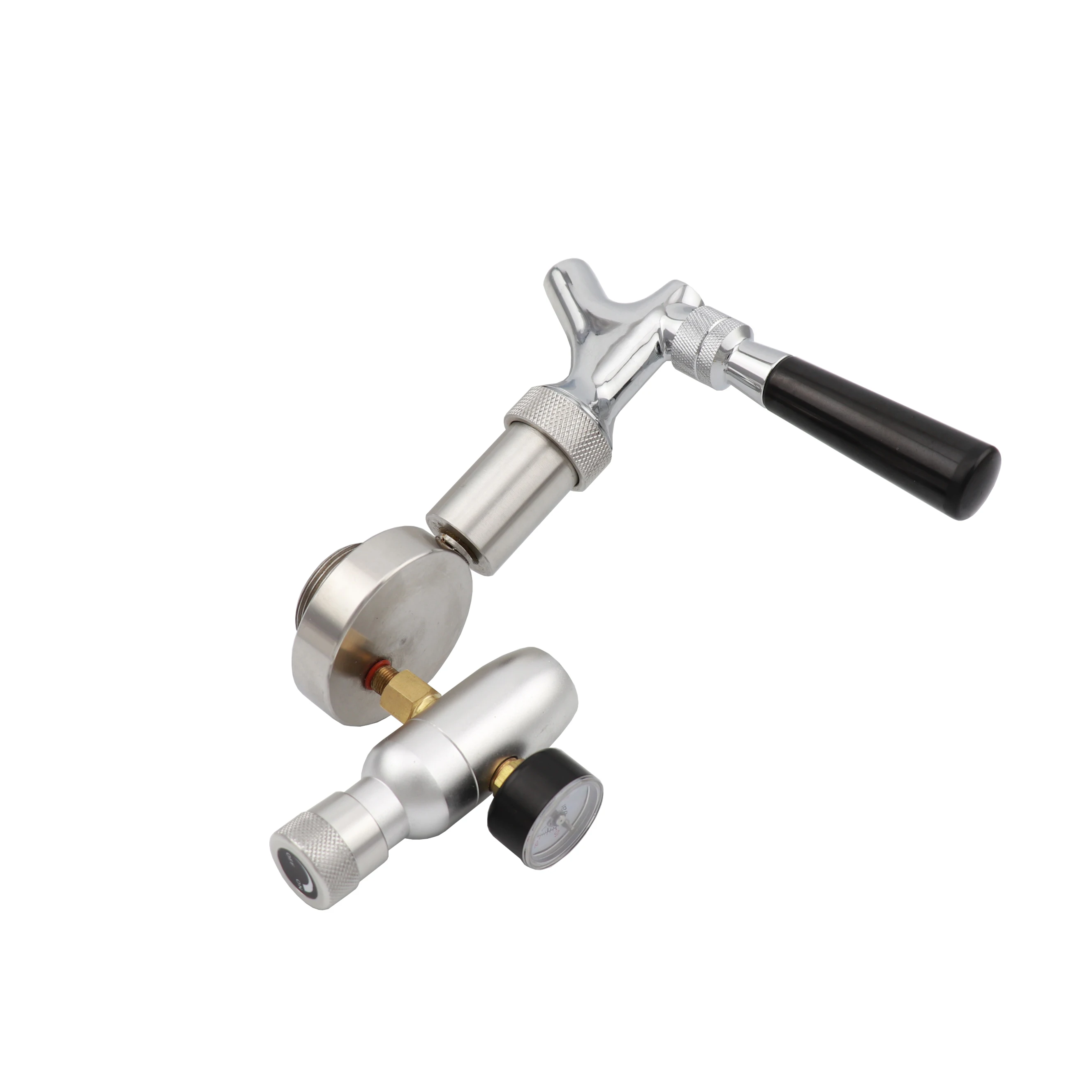 Homebrew Beer Spear Faucet Tap and CO2 Regulator Draft Beer Dispenser System for Mini Keg Beer Growler