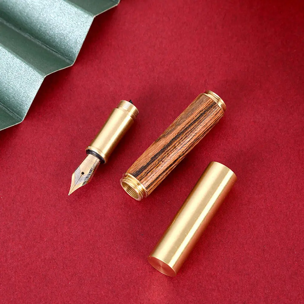 

Латунная каллиграфическая ручка из дерева и металла, компактный дизайн, удобная для письма, маленькая ручка, подходит для школы