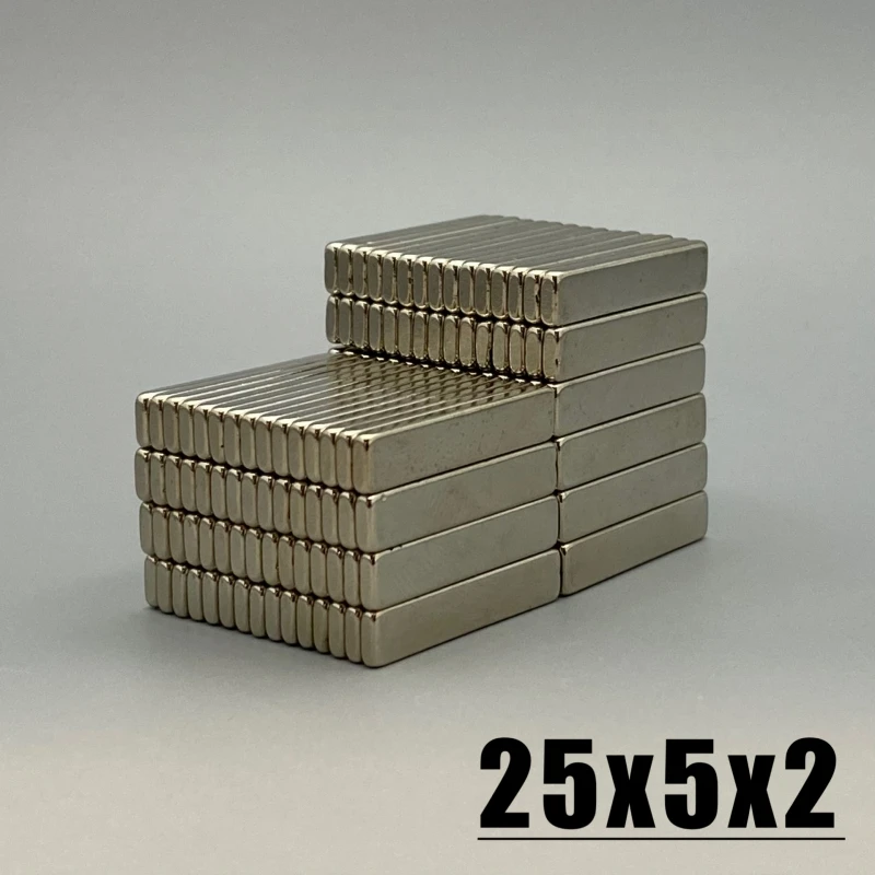 25x5x2mm Magnet 10-200pcs 25*5*2mm Magnet Accessory N35 NdfeB Neodymium Permanent Magnetic Imanes Magnet Fridge Magnets