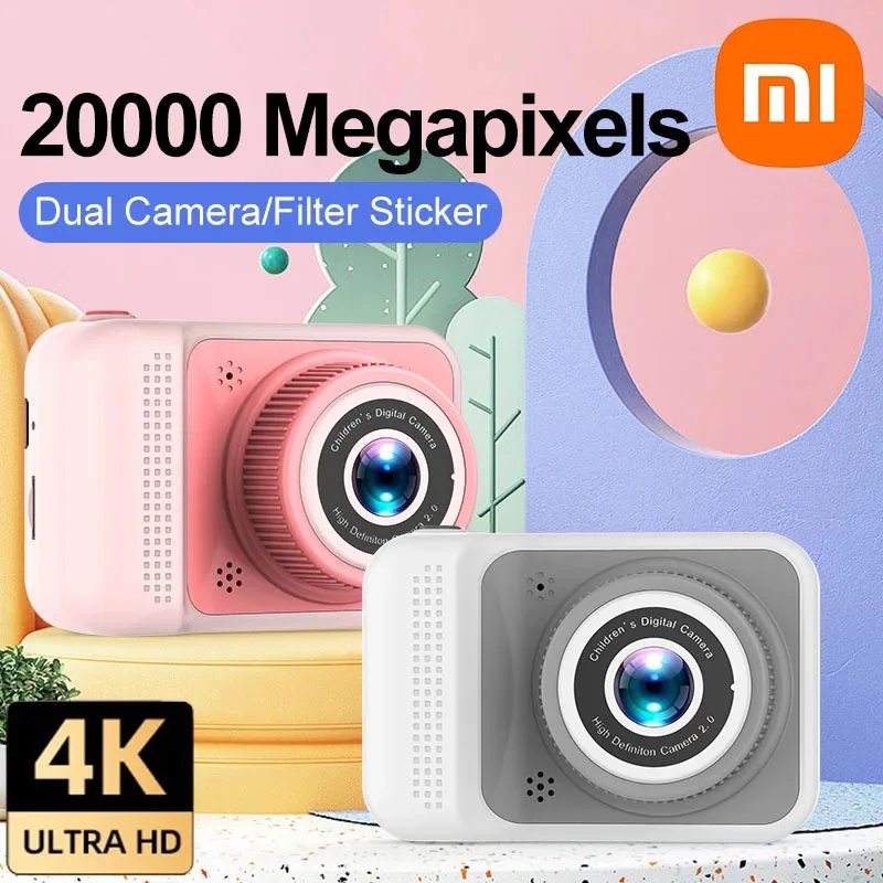 Xiaomi 4K Digital Camera 2000W Pixels Dual-camera Mini HD Eye Protection Screen1080P Built-in Game Shock Recording Kids Camera