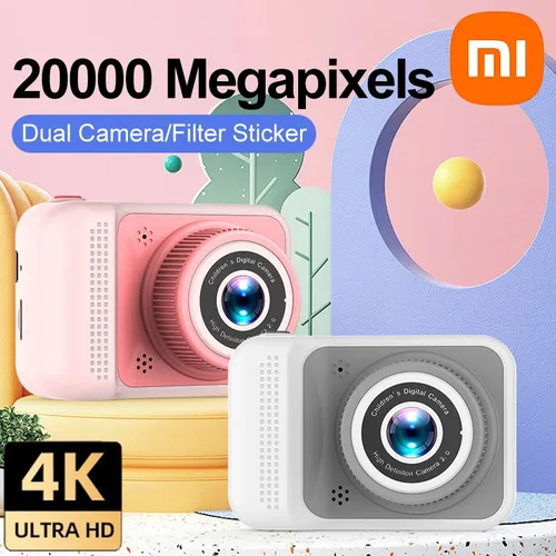 Imagen 2 del producto Cámara Digital Xiaomi 4K, 2000W píxeles, cámara Dual Mini HD, pantalla de protección ocular 1080P, grabación de golpes de juego integrada, cámara para niños