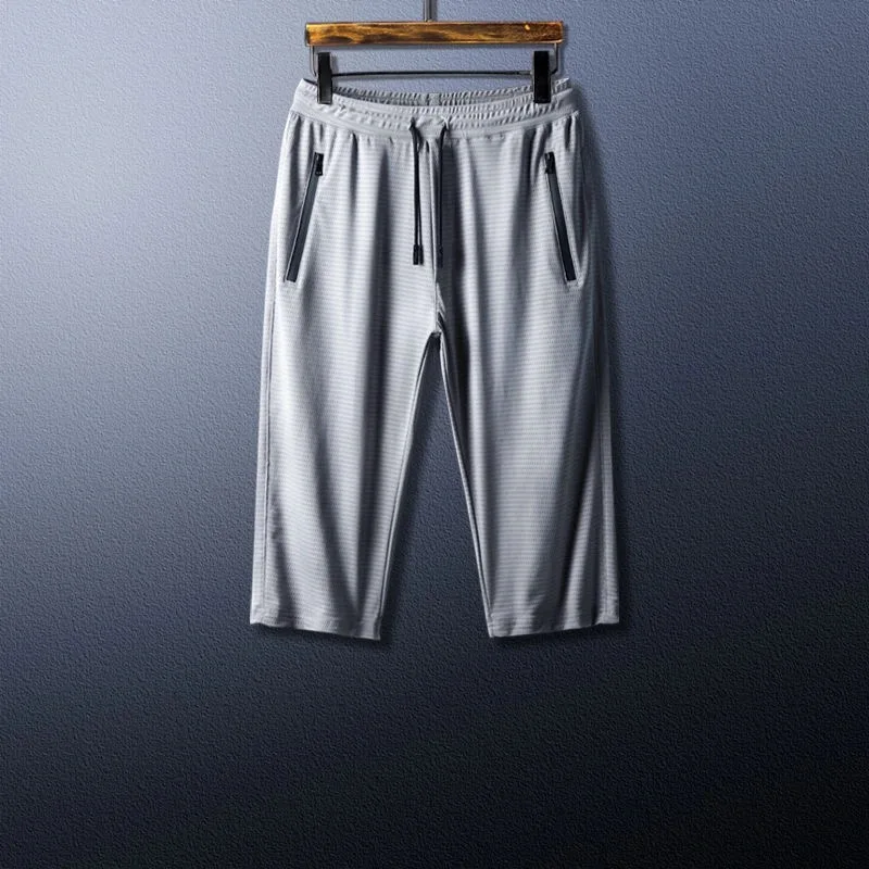 Cropped pants straight gray