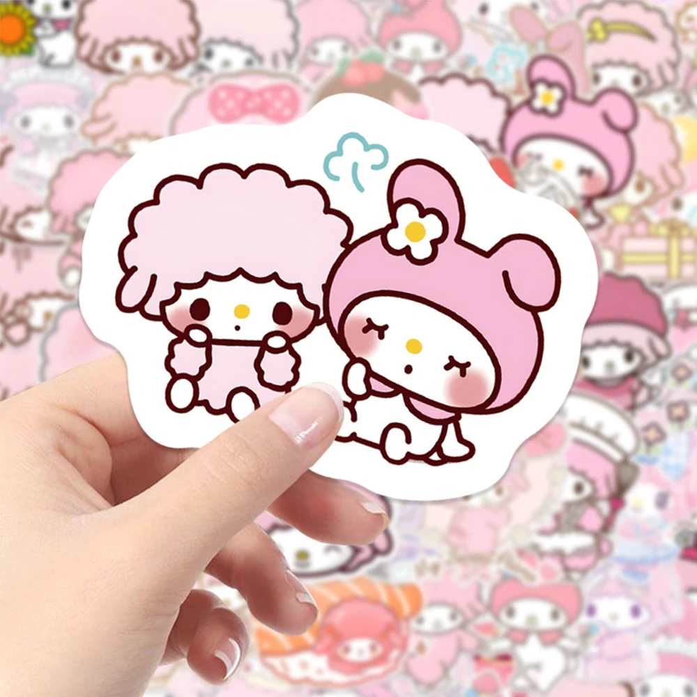 10/30/50/100 pçs kawaii meu doce piano dos desenhos animados adesivos bonito sanrio rosa ovelhas decalques diy diário papelaria decalques brinquedos