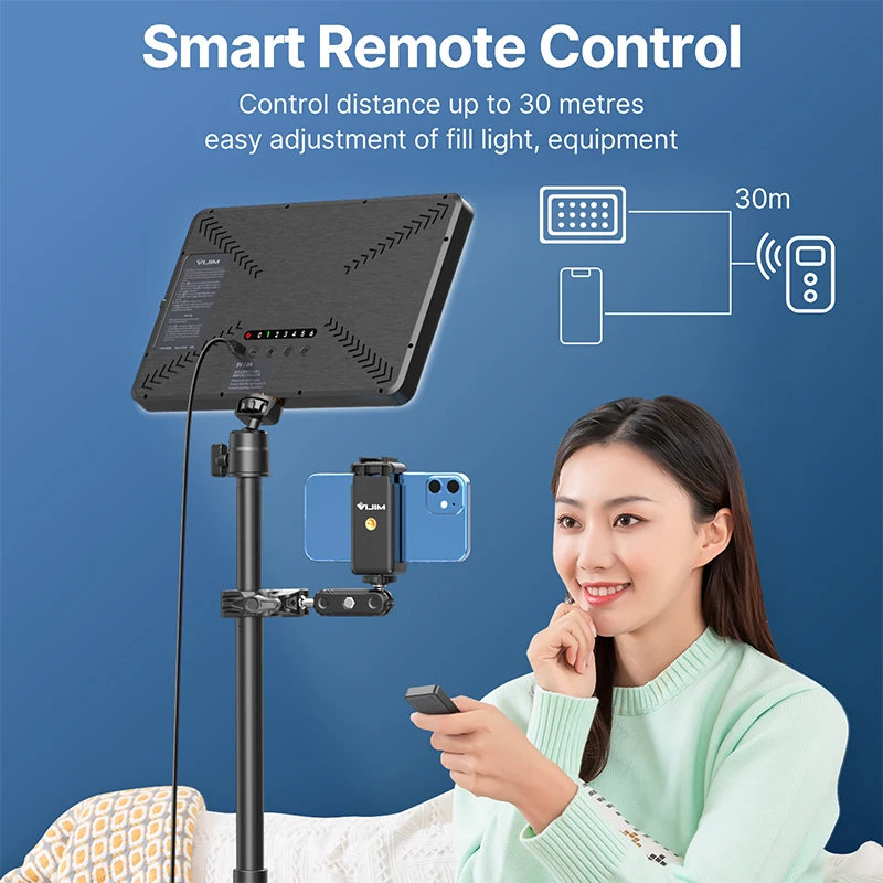 Vijim K20 Pro Desktop Led Panel Lights Fill Light With Super Clamp Extend Stand…