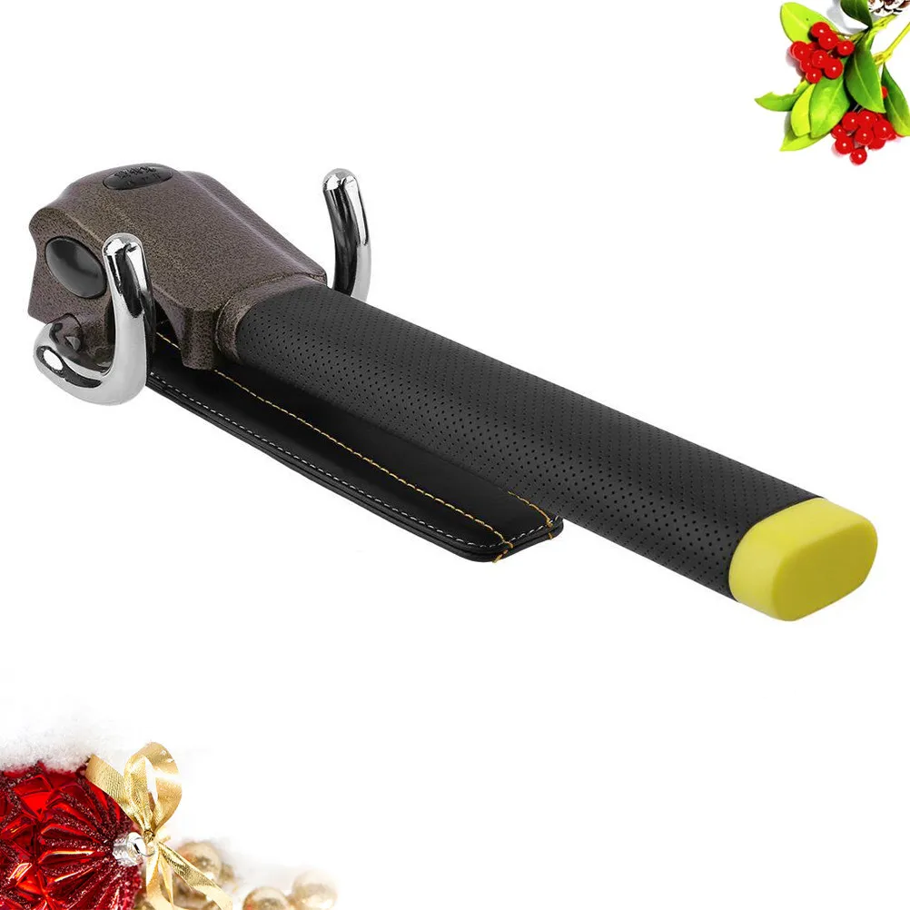 Car Steering Wheel Lock Aluminum Alloy Foldable Airbag Apron Design Anti-Theft Security Lock for Auto Protection Black