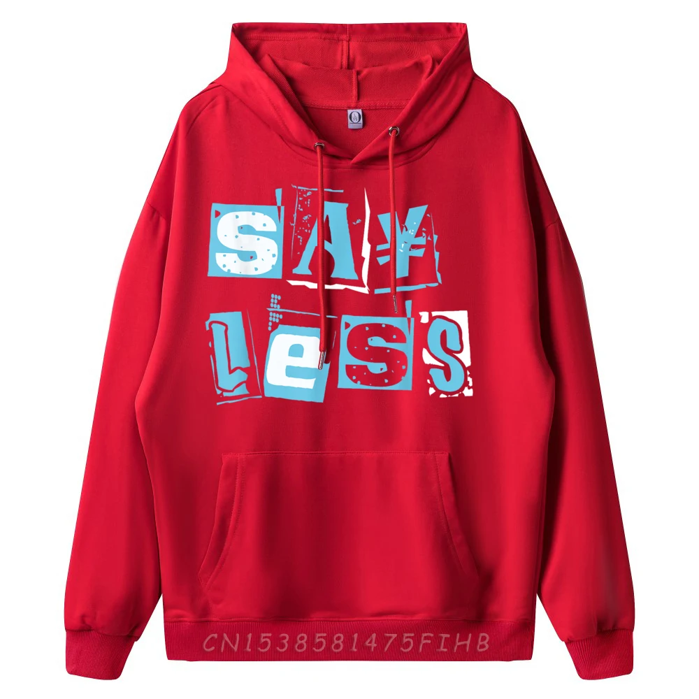 Outdoor Blue Say Less Blue Color Hoodies Funky Printed Long Sleeve Round Neck Oversized Sweatshirt Men's Cool Clothes