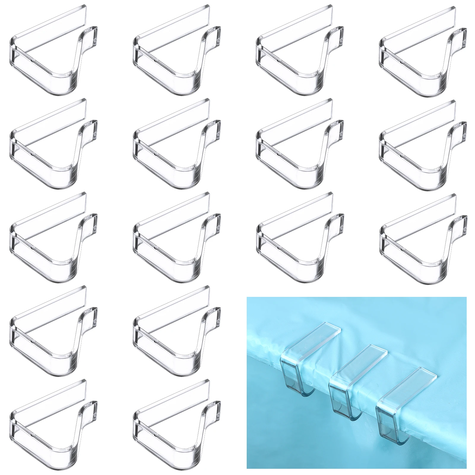 16 Pcs Plastic Table Cloth Clips Large Table Cover Clips Holder For Outdoor Table Transparent Picnic Tables Cover Clamp For Hall