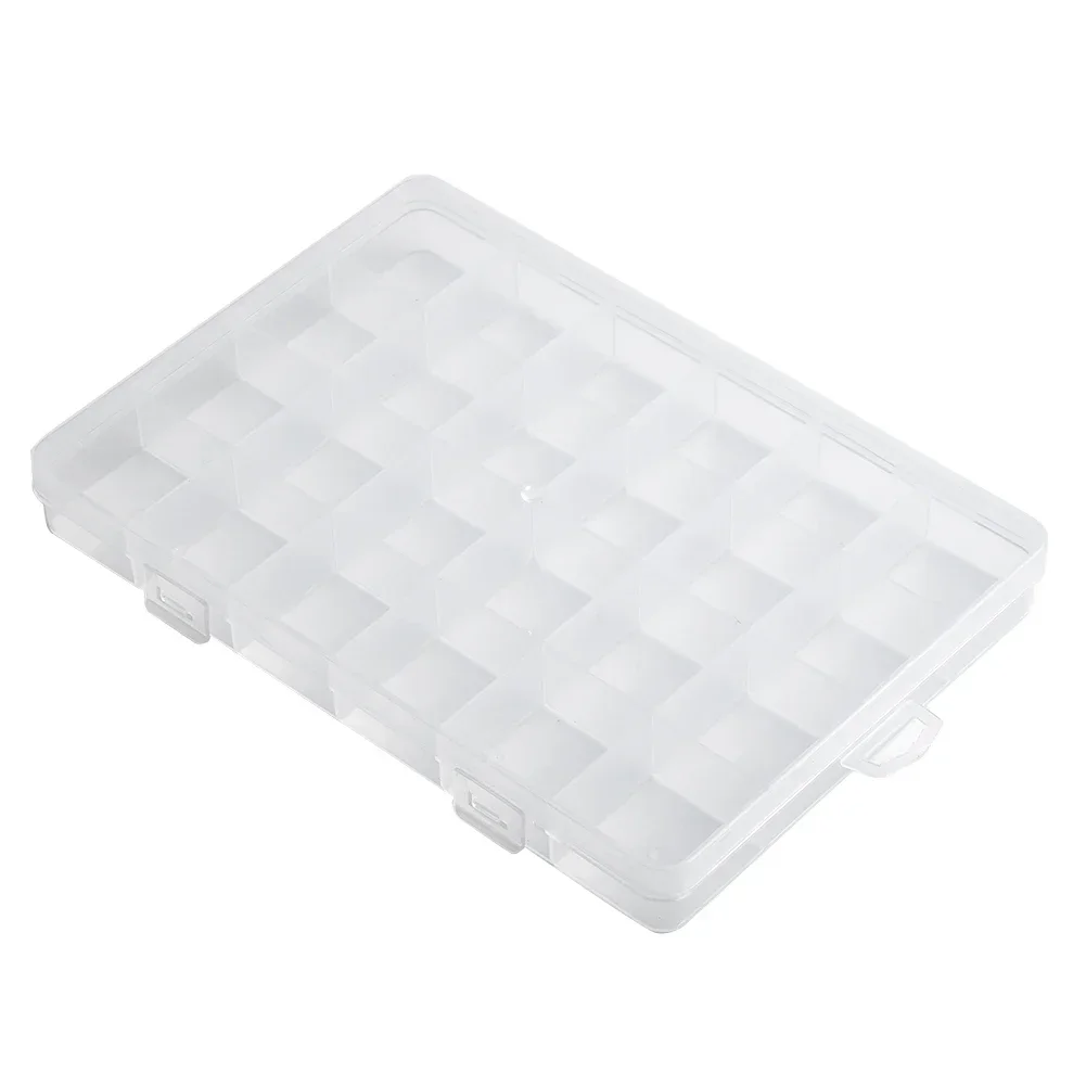 24 Compartments Plastic Clear Box Jewelry Bead Storage Container Craft Organizer With Cover Hook Household 2021 Hot Selling