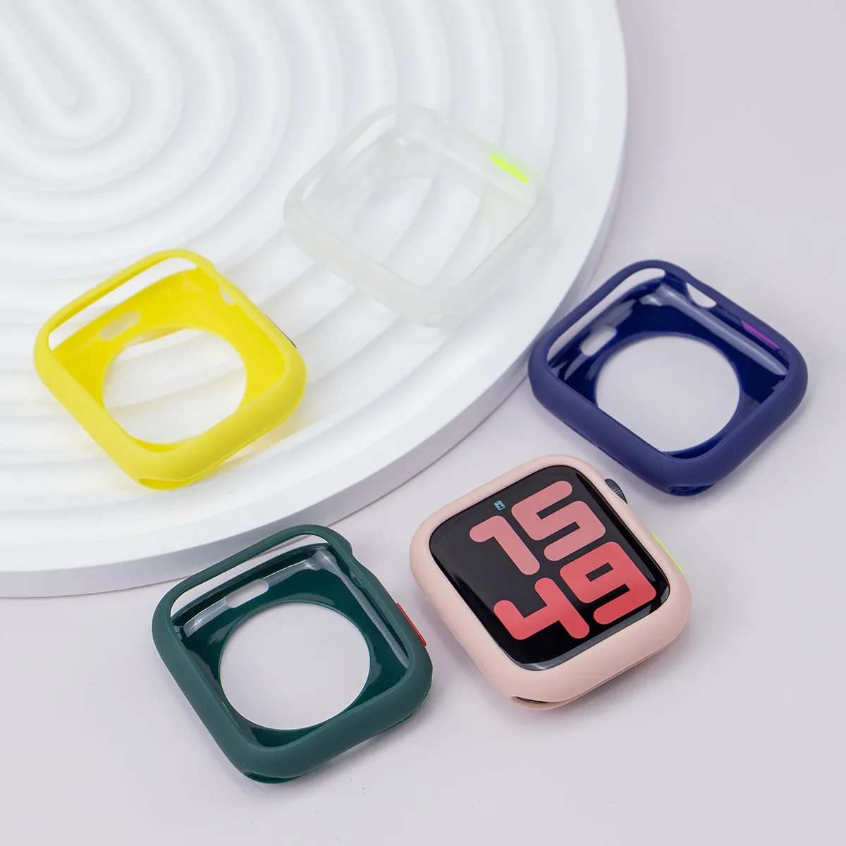 Candy Soft Silicone Case For Apple Watch Cover Ultra 9 8 7 6 Se 45mm 42mm 44mm 40mm 41mm 38mm rubber Protection watch for women