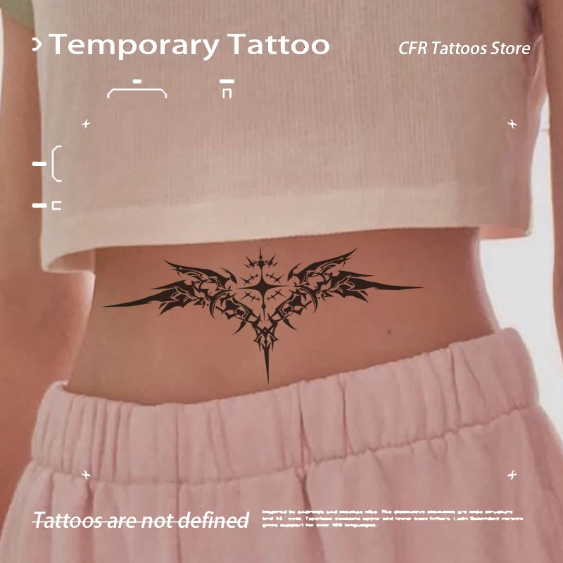Sexy Hotwife Half Arm Chest Waterproof Angel Wings Herbal Juice Tattoo Sticker Fake Tatto for Women Men Temporary Tattoos Gift