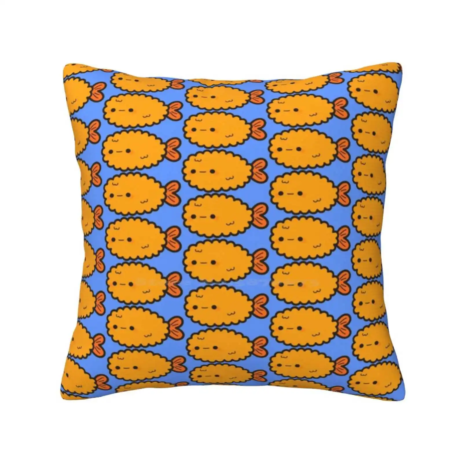 Cute Prawn Tempura Home Sofa Car Cushion Cover Pillowcase Cute Kawaii Sweet Food Yummy Nommy Prawn Tempura Silly Adorable Vector