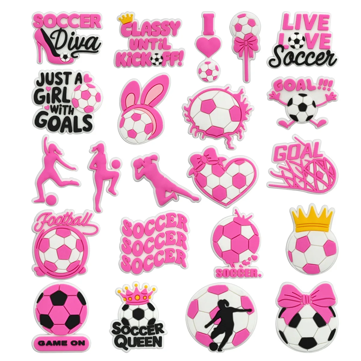 New Arrival Women Soccer Fan Shoe Charms Creative Sport DIY Decor Fit Summer Hole Clog Sandals For Female Football Lovers