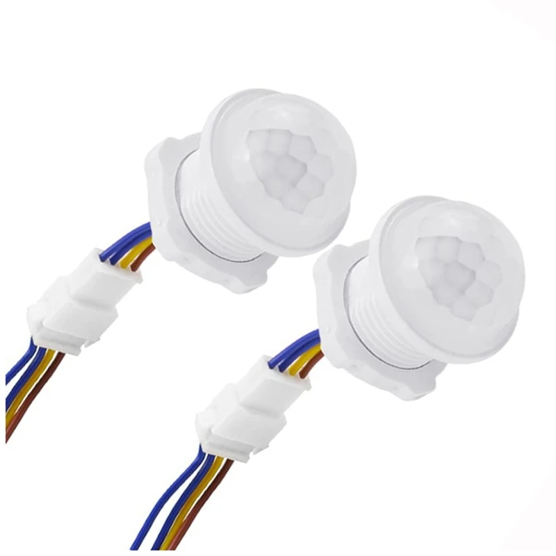 

2Pcs 110-220V PIR Sensor Control Switch Smart Detection Time Delay Adjustable Infrared Induction Detector