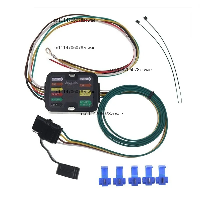 ZOCI-FOR UA1546 Trailer RV connector 4-pin socket 3 to 2 taillight converter power supply 56146