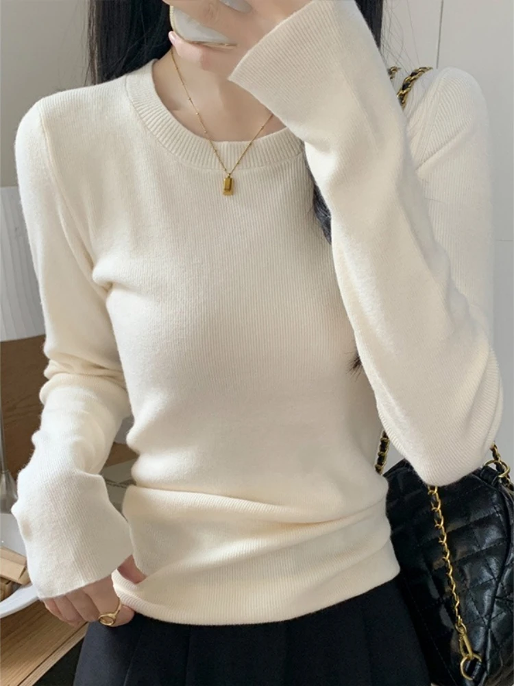 

2025 Autumn Winter Tops O-Neck Pullover Sweater Women Casual O-neck Shirts Long Sleeve Korean Slim Warm Versatile Jumper Sweater