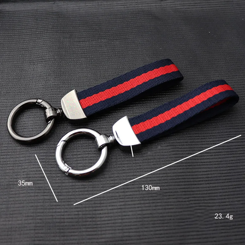 Color blocking ribbon keychain metal car keyrings accessories for men and women keyrings exquisite pendants small gifts