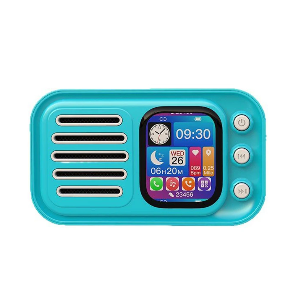 مكبر صوت لاسلكي صغير محمول متعدد الوظائف شاشة غنائية تعمل باللمس مع راديو FM وملحقات مكبر الصوت على مدار الساعة #3