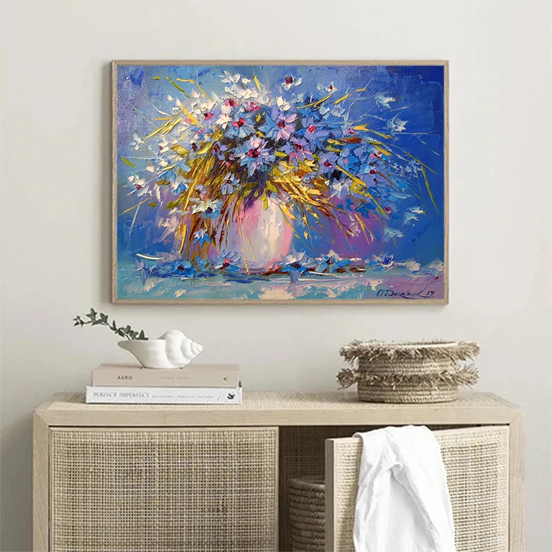 Oil painting landscape flower poster High -saturated art painting Canvas Printing porch Home Room Wall art decoration painting