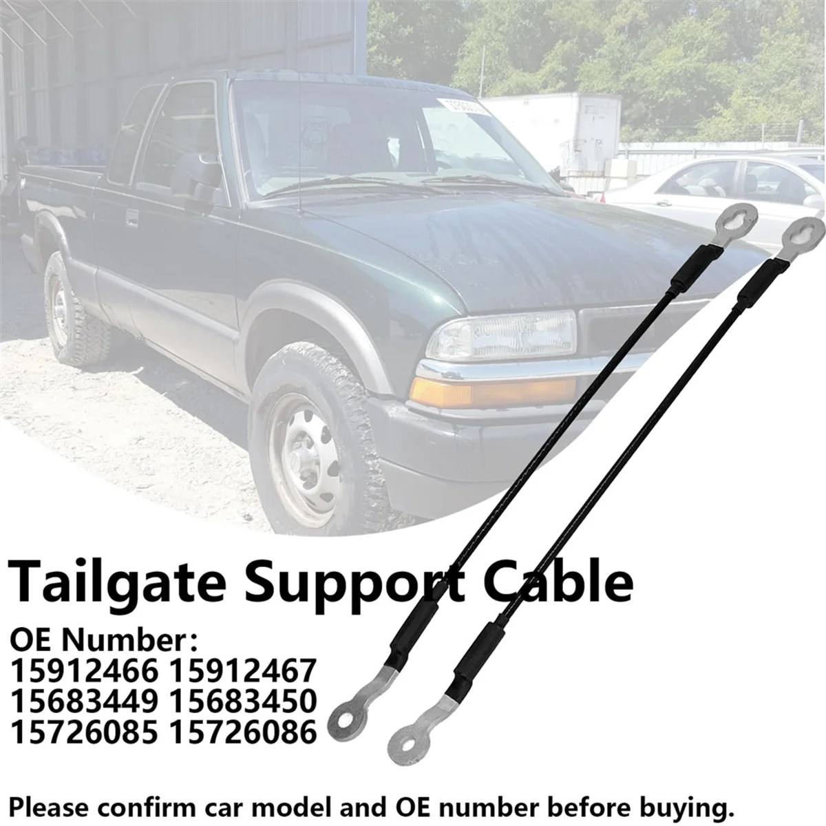 Rear Tailgate Cables Lift Gate Support Straps for Chevy S10 GMC Sonoma 1994-2004,15726086 15683449 15725653 15683450