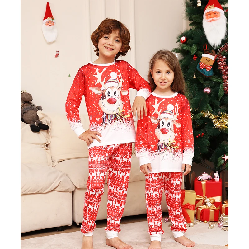 Family Christmas Matching Pajamas Set 2024 Xmas Father Mother Kids Clothes Pyjamas Mom And Daughter Son Sleepwear Pyjamas Outfit