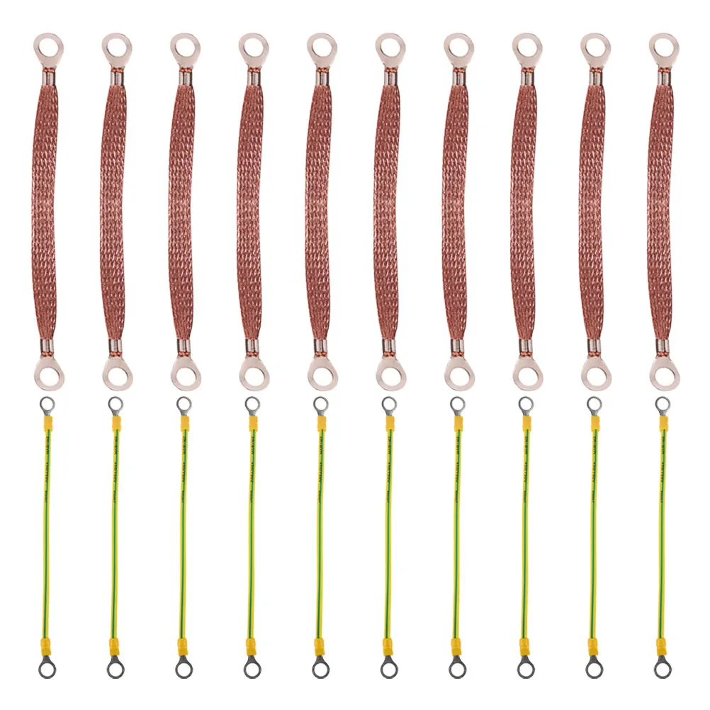 

20pcs Heavy Duty Engine Strap Copper Automotive Wire Terminal Plugs Universal Grounding Cable For Vehicle Electrical Safety Car
