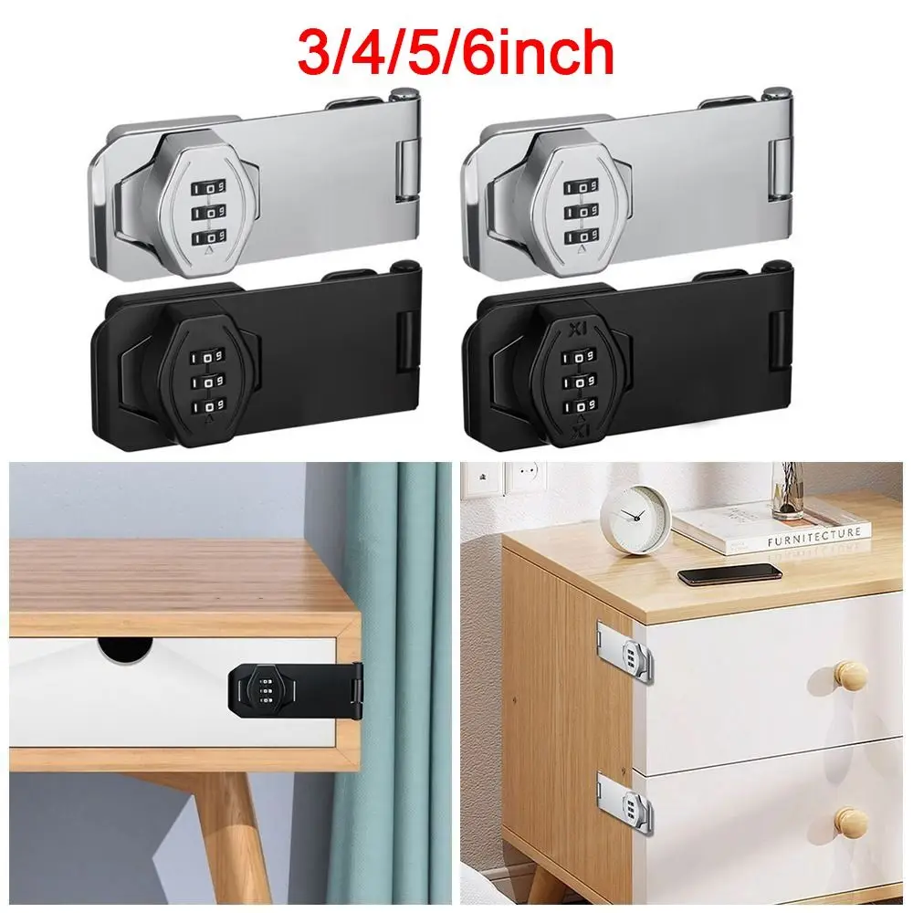 3 Digit Coded Cabinet Password Locks New Zinc Alloy Anti-Theft Coded Lock Security Keyless Window Stoppers Door