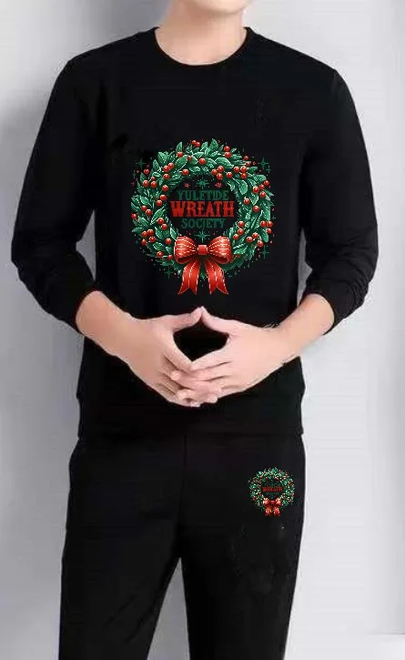 

Мужской комплект, зимняя одежда, мужские спортивные спортивные комплекты с длинными рукавами, осенний рождественский венок с принтом, футбольная форма, наряд