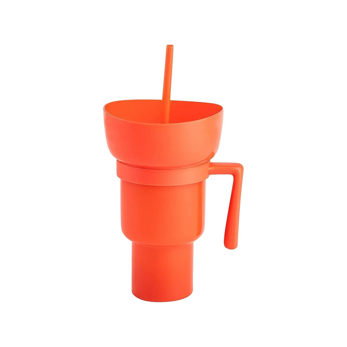 1PC Stadium Tumbler Popcorn Cup Snack Cup Multifunctional Cups 1000Ml Orange