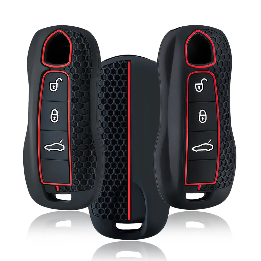 Silicone Car Remote Key Case FOB for Porsche Cayenne 958 911 Lepin 996 Macan Boxster Panamera 997 944 924 Panamera 718 971 9YA