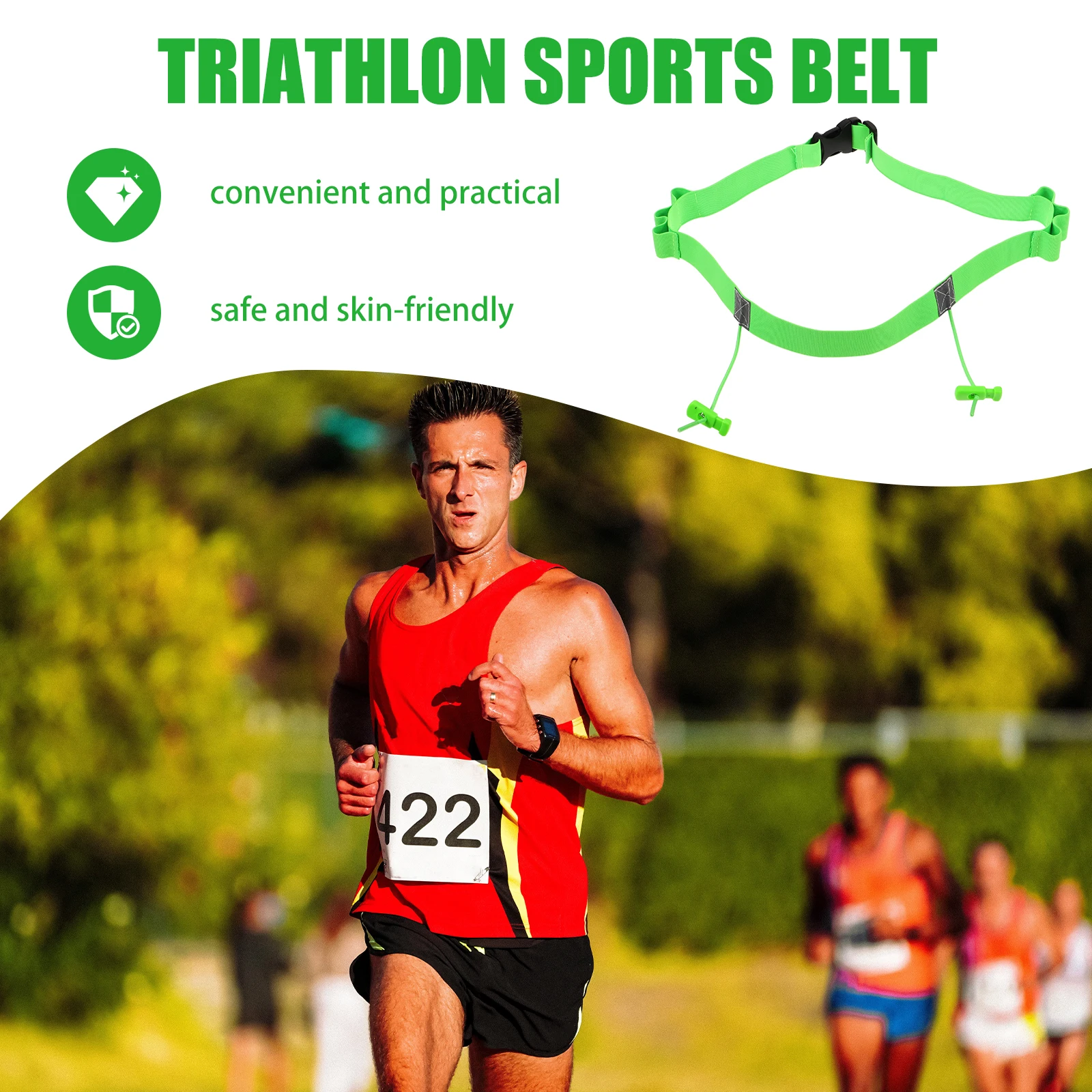 

Reusable Running Race Waistband Ergonomic Breathable Polyester Sport Belt for Training Adult Kids Use