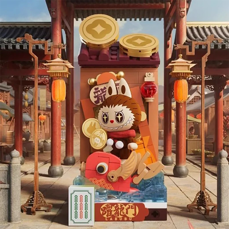 Authentic Wealthy Snake'S New Year Celebration-Fortunate Hand Series Labubu Figures Zimomo Peach Blossom Teahouse Gift For Kids