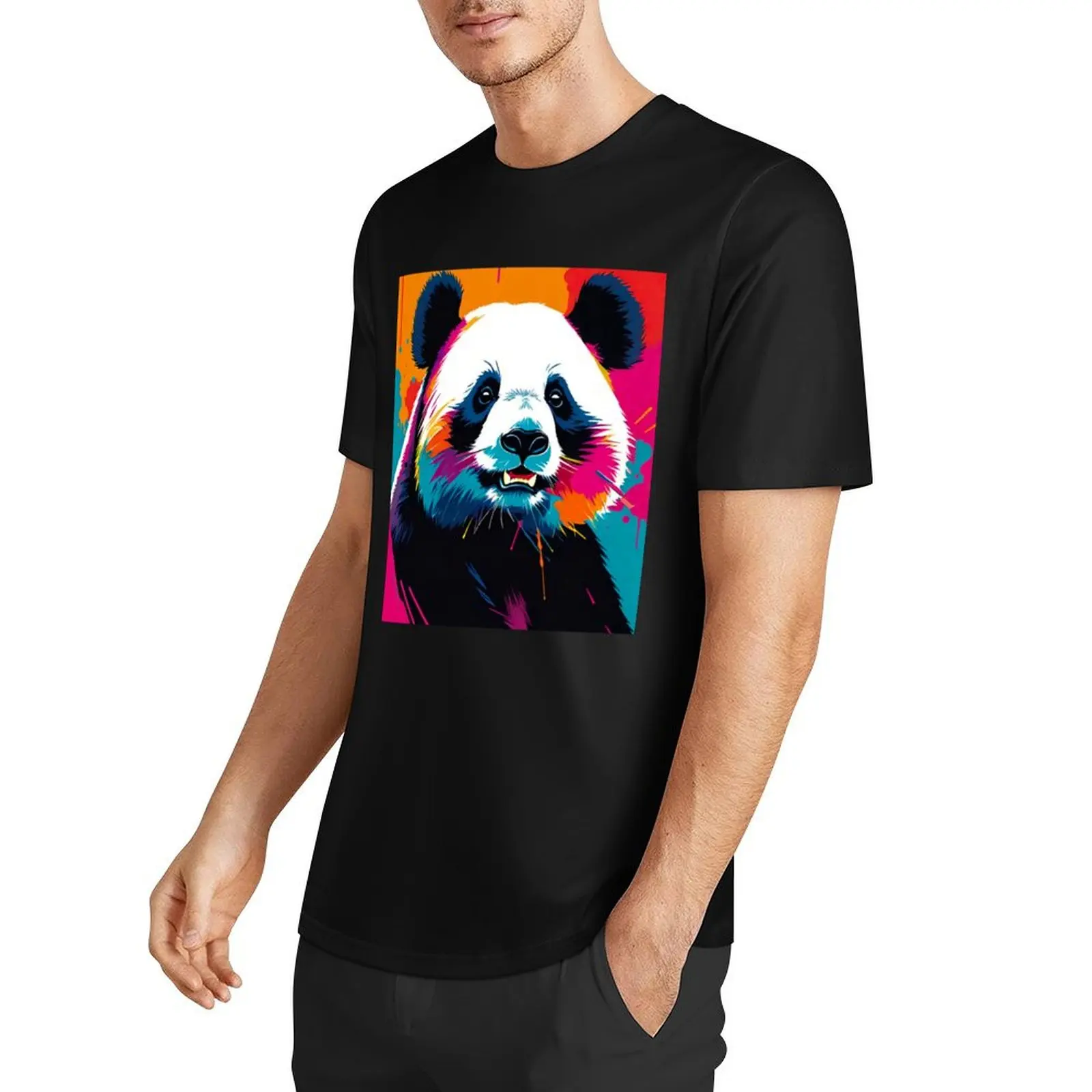 Graceful Giant: Beautiful Panda in its Natural Habitat T-Shirt man clothes boys animal print men tshirt